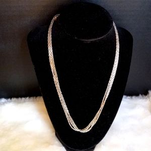 Gypsy Inspired Silver 4 cord Necklace